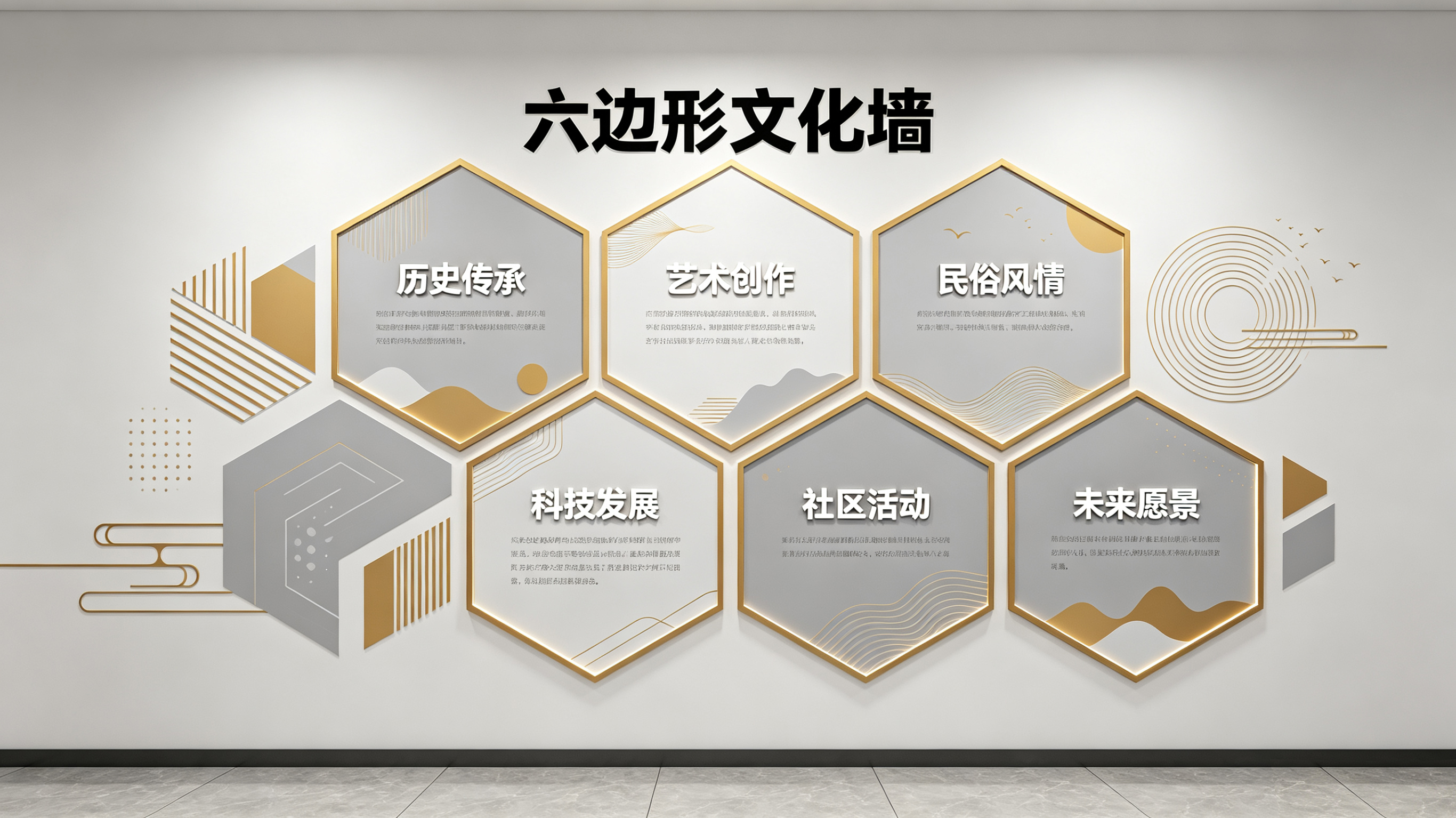 句容企业文化墙 | 六边形信息美学